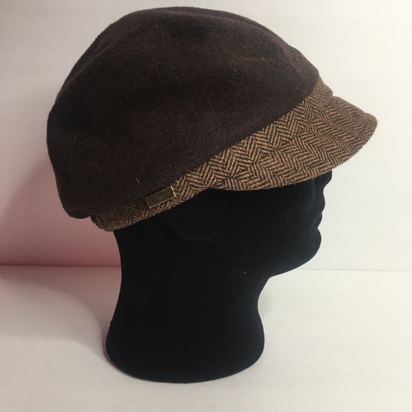 BETMAR Maureen Herringbone Wool Blend Cap /  Hat One Size Stretch Fit Unisex. - Picture 1 of 12